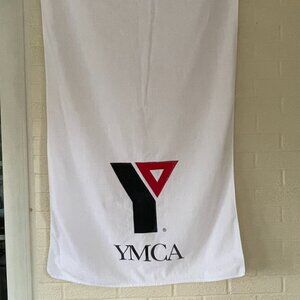 Vintage YMCA Red & Black “Y” Stencil Logo 100% Cotton Gym Swim Towel 1888 Mills